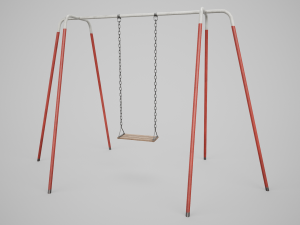 Set of 3 Painted Playground Swings 3D 모델