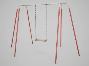Set of 3 Painted Playground Swings 3D Model