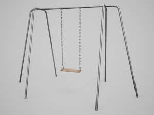 Set of 3 Painted Playground Swings 3D 모델
