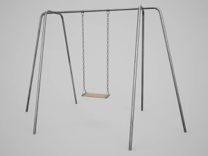 Set of 3 Painted Playground Swings 3D Model
