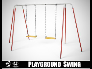 Set of 3 Painted Playground Swings Modelo 3D