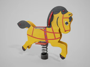 Cavallo da parco giochi dipinto Modello 3D