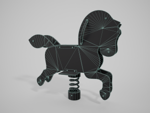 Painted Playground Horse 3D Model