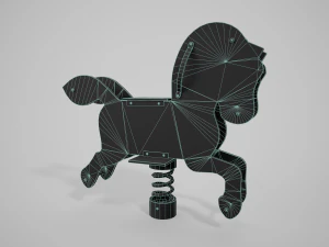 Cavallo da parco giochi dipinto Modello 3D