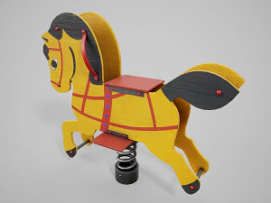 Cavallo da parco giochi dipinto Modello 3D