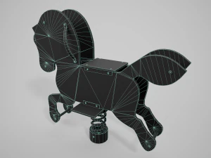 Cavallo da parco giochi dipinto Modello 3D