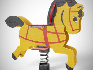 Cavallo da parco giochi dipinto Modello 3D