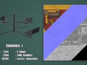 Collection of 15 Painted Playground Items 3D Model