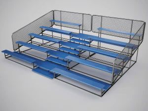 Painted Metal School Bleachers 3D Model