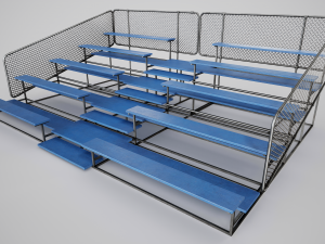 Painted Metal School Bleachers 3D Модель