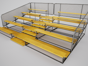 Painted Metal School Bleachers 3D Модель