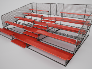 Painted Metal School Bleachers 3D Модель
