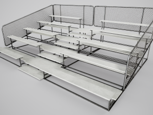 Painted Metal School Bleachers 3D Модель