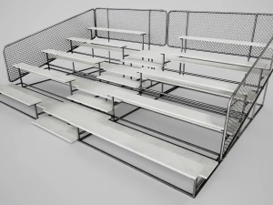 Painted Metal School Bleachers 3D Model