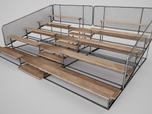 Painted Metal School Bleachers 3D Модель