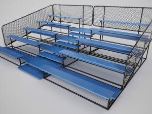 Painted Metal School Bleachers 3D Модель