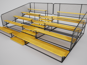 Painted Metal School Bleachers 3D Модель