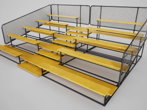 Painted Metal School Bleachers 3D Model