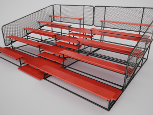 Painted Metal School Bleachers 3D Модель