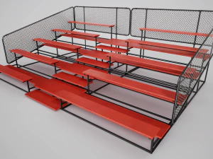 Painted Metal School Bleachers 3D Model