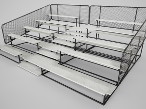 Painted Metal School Bleachers 3D Модель