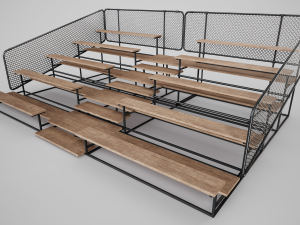 Painted Metal School Bleachers 3D Модель