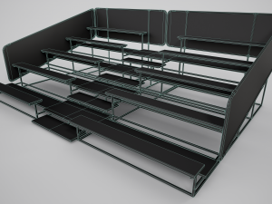 Painted Metal School Bleachers 3D Модель