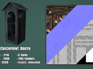 WW2 German Checkpoint Booth 3D Model