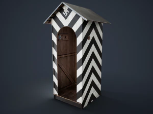 WW2 German Checkpoint Booth 3D Model