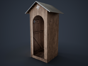 WW2 German Checkpoint Booth 3D Model