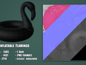 Inflatable Pink Flamingo Toy Modelo 3D