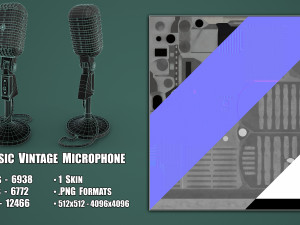 Classic Vintage Microphone 3D Модель