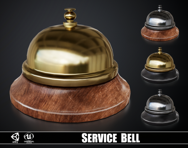 Service Bell 3D Model .c4d .max .obj .3ds .fbx .stl .blend 