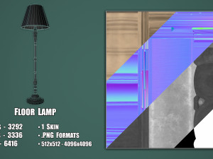 Vintage Floor Lamp 3D Модель