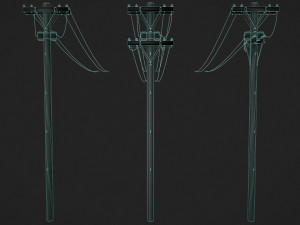Set of 3 Various Electric Pole 3D Model
