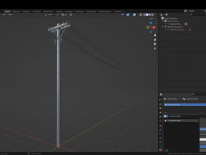 Conjunto de 3 Postes El&eacute;tricos Diversos Modelo 3D