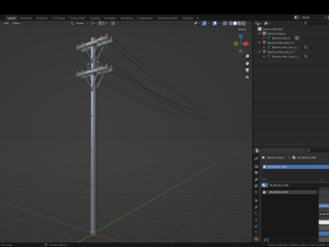 Set of 3 Various Electric Pole 3D Model