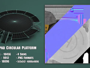 Helipad Circular Platform 3D Model