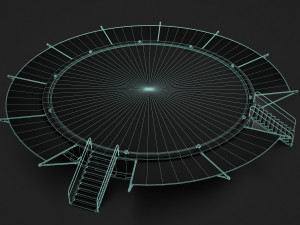 Helipad Circular Platform 3D Model