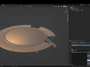 Helipad Circular Platform 3D Model