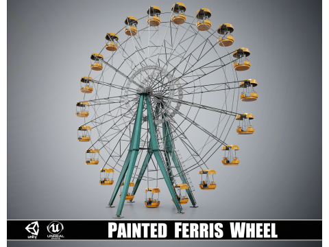 Painted Ferris Wheel 3D Model
