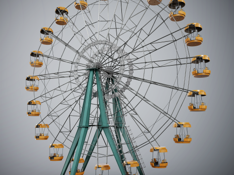 Painted Ferris Wheel 3D Model