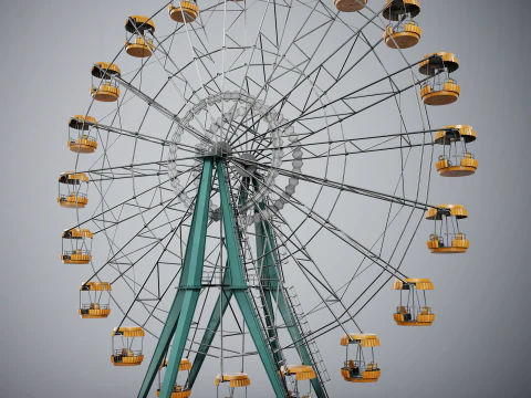 Painted Ferris Wheel 3D Model