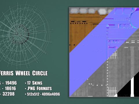 Painted Ferris Wheel 3D Model