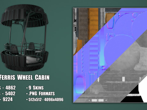 Painted Ferris Wheel 3D Model