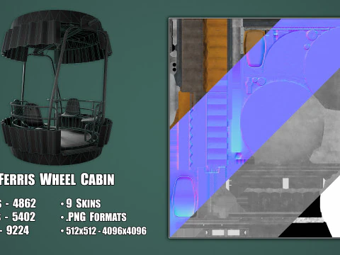 Painted Ferris Wheel 3D Model