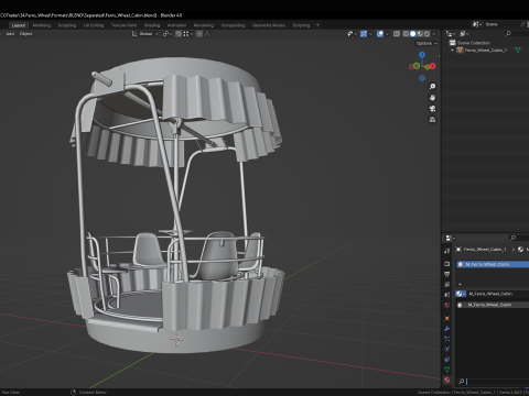 Painted Ferris Wheel 3D Model