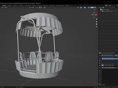 Painted Ferris Wheel 3D Model