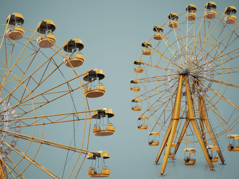 Painted Ferris Wheel 3D Model