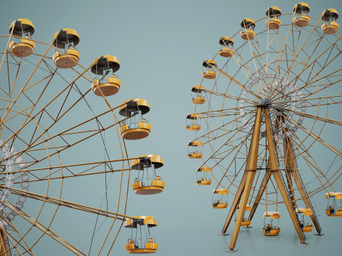 Painted Ferris Wheel 3D Model